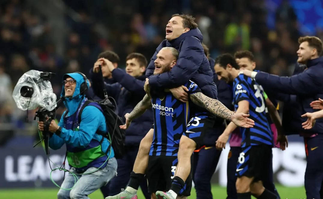 国米超越阿森纳登顶欧足联俱乐部排名，稳居榜首